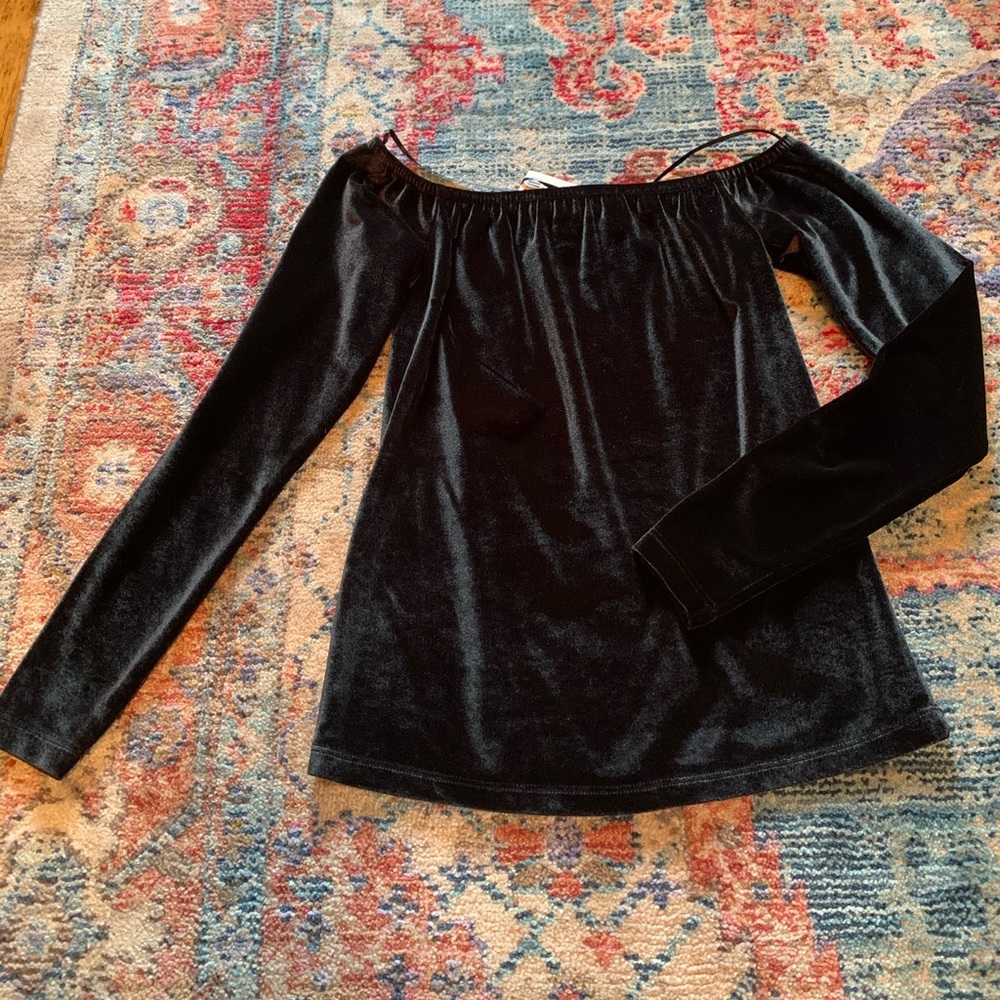 Velvet strapless top